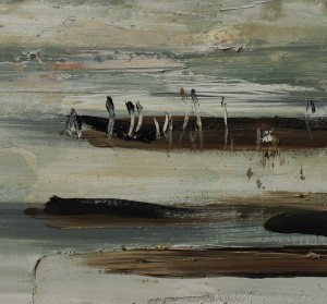 Estuary III, oil on paper image 19 x 19 cm, 2013