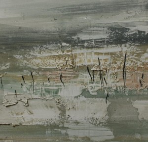 Estuary I, oil on paper image 19 x 19cm, 2013