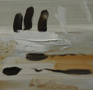 Estuary II, oil on paper, image 19 x 19 cm, 2013