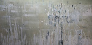 Estuary, Mist Rising, oil on canvas 80 x 160 x 4cm, 2013
