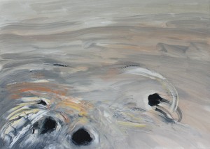 Evening Rocks oil, oil stick, pencil on paper, 53 x 73 cm 2015