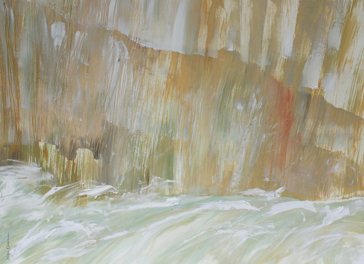 Gully, oil, oil stick, pencil on paper, 53 x 73 cm 2015