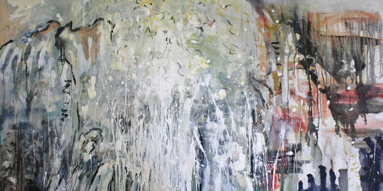St Cwyfan -Tiny Island, oil on canvas, 90 x 180 x 4 cm, 2014